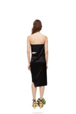 Loewe Women Bustier dress in crepe satin 206XF1070 Black - Image 3