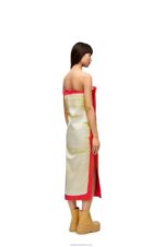 Loewe Women Bustier dress in technical satin 206XF1032 Yellow/Red - Image 2