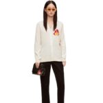 Loewe Women Calcifer cardigan in wool 206XF1024 Ecru