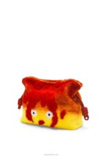 Loewe Women Calcifer Flamenco clutch in shearling 206XF443 Red - Image 3