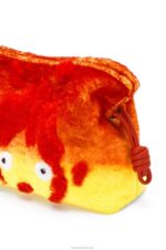 Loewe Women Calcifer Flamenco clutch in shearling 206XF443 Red - Image 8