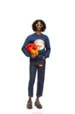 Loewe Women Calcifer Flamenco clutch in shearling 206XF443 Red - Image 9