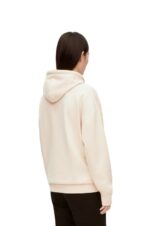Loewe Women Calcifer leather patch hoodie in cotton 206XF842 Ecru - Image 6