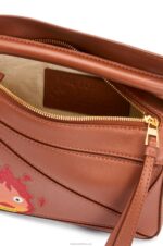 Loewe Women Calcifer mini Puzzle bag in satin calfskin 206XF260 Rust - Image 7