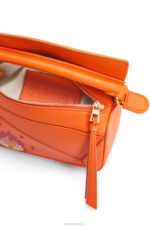 Loewe Women Calcifer mini Puzzle bag in satin calfskin 206XF261 Orange - Image 7