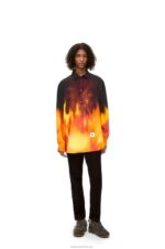 Loewe Women Calcifer shirt in viscose 206XF941 Orange Multitone - Image 2