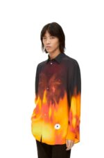 Loewe Women Calcifer shirt in viscose 206XF941 Orange Multitone - Image 3