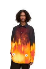 Loewe Women Calcifer shirt in viscose 206XF941 Orange Multitone - Image 4