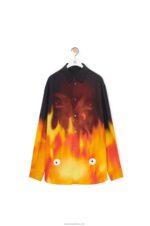 Loewe Women Calcifer shirt in viscose 206XF941 Orange Multitone - Image 9