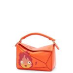 Loewe Women Calcifer small Puzzle bag in satin calfskin 206XF441 Orange