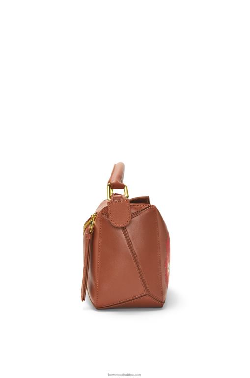 Loewe Women Calcifer small Puzzle bag in satin calfskin 206XF442 Rust - Image 4
