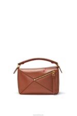 Loewe Women Calcifer small Puzzle bag in satin calfskin 206XF442 Rust - Image 5