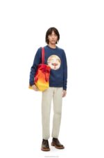 Loewe Women Calcifer XL Flamenco clutch in shearling 206XF444 Red - Image 10