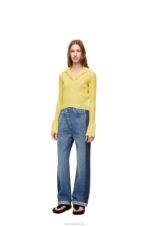 Loewe Women Cardigan in viscose 206XF849 Acid Yellow