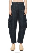Loewe Women Cargo jeans in denim 206XF1179 Blue Denim - Image 2