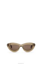 Loewe Women Cateye sunglasses in acetate 206XF1498 Brown Green