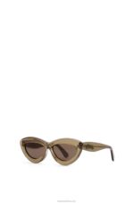 Loewe Women Cateye sunglasses in acetate 206XF1498 Brown Green - Image 3