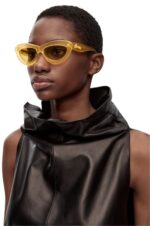Loewe Women Cateye sunglasses in acetate 206XF1504 Canary Yellow - Image 2