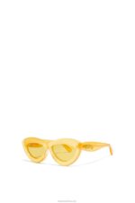 Loewe Women Cateye sunglasses in acetate 206XF1504 Canary Yellow - Image 3