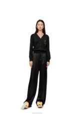 Loewe Women charm cardigan in wool 206XF960 Black