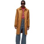 Loewe Women Coat in shearling 206XF1122 Toffee