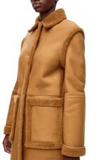 Loewe Women Coat in shearling 206XF1122 Toffee - Image 3
