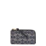 Loewe Women Coin cardholder in jacquard and calfskin 206XF1390 Navy/Black