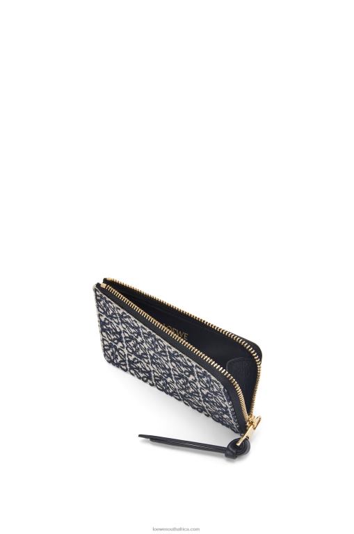 Loewe Women Coin cardholder in jacquard and calfskin 206XF1390 Navy/Black - Image 3