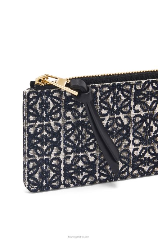 Loewe Women Coin cardholder in jacquard and calfskin 206XF1390 Navy/Black - Image 4
