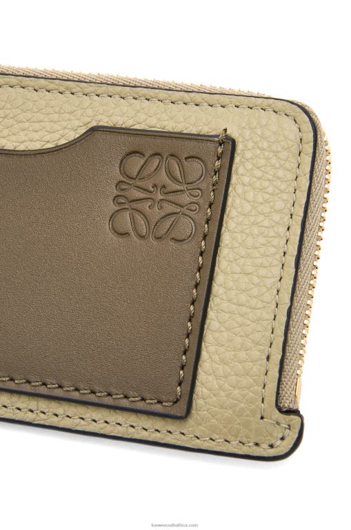 Loewe Women Coin cardholder in soft grained calfskin 206XF1329 Sage Green/Dark Khaki Green - Image 4