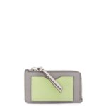 Loewe Women Coin cardholder in soft grained calfskin 206XF1336 Pearl Grey/Light Pale Green