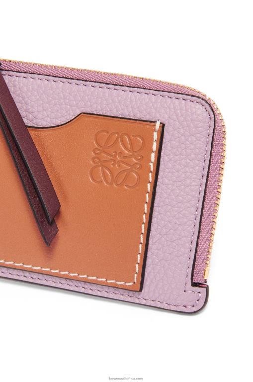 Loewe Women Coin cardholder in soft grained calfskin 206XF1342 Dirty Mauve/Tan - Image 5