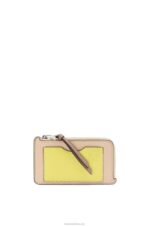 Loewe Women Coin cardholder in soft grained calfskin 206XF1393 Nude/Citronelle