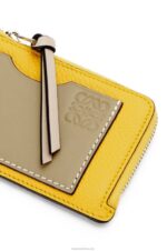 Loewe Women Coin cardholder in soft grained calfskin 206XF1394 Yellow/Clay Green - Image 4