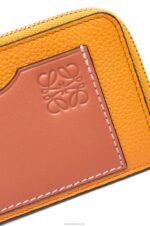 Loewe Women Coin cardholder in soft grained calfskin 206XF1408 Mandarin/Coral Reef - Image 4