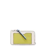 Loewe Women Coin cardholder in soft grained calfskin 206XF1416 Soft White/Lime Yellow