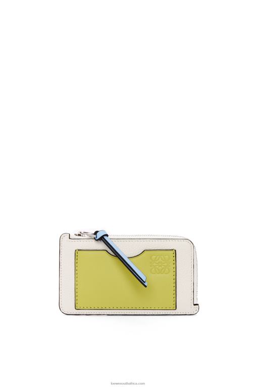 loewe_women_coin_cardholder_in_soft_grained_calfskin_206xf1416_soft_white_lime_yellow.jpg Loewe Women Coin cardholder in soft grained calfskin 206XF1416 Soft White/Lime Yellow - Image 1