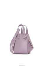 Loewe Women Compact Hammock in satin calfskin 206XF312 Pale Aubergine Glaze