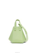 Loewe Women Compact Hammock in satin calfskin 206XF408 Lime Green Glaze - Image 3