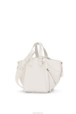 Loewe Women Compact Hammock in satin calfskin 206XF462 White Glaze - Image 3