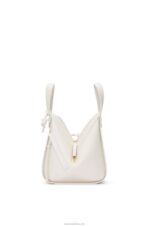 Loewe Women Compact Hammock in satin calfskin 206XF462 White Glaze - Image 4
