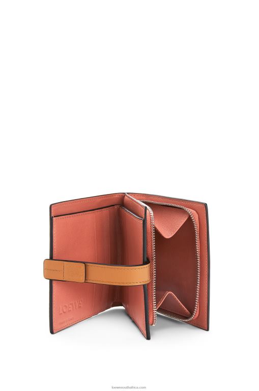 Loewe Women Compact zip wallet in soft grained calfskin 206XF1222 Light Oat/Honey - Image 2