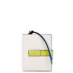 Loewe Women Compact zip wallet in soft grained calfskin 206XF1229 Soft White/Lime Yellow