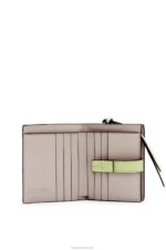 Loewe Women Compact zip wallet in soft grained calfskin 206XF1253 Pearl Grey/Light Pale Green - Image 2