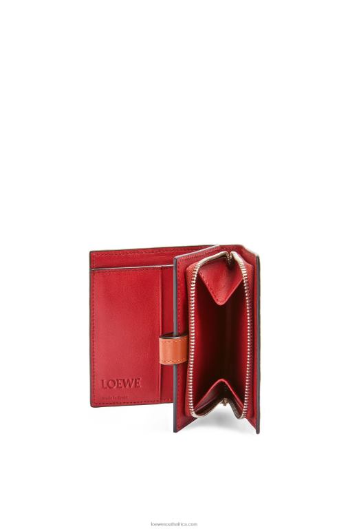 Loewe Women Compact zip wallet in soft grained calfskin 206XF1257 Light Caramel/Pecan - Image 3