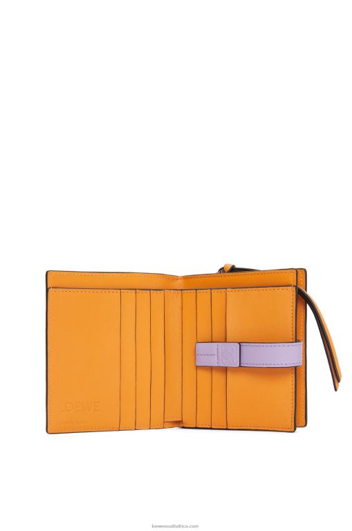 Loewe Women Compact zip wallet in soft grained calfskin 206XF1268 Dark Butter/Mauve - Image 2