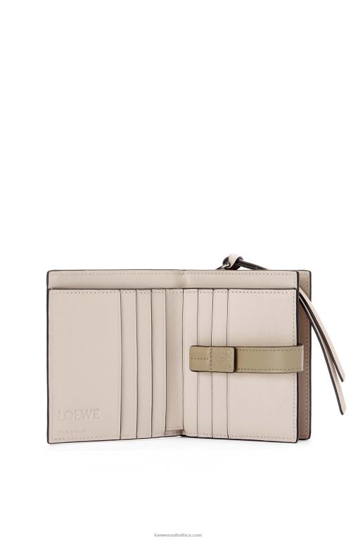 Loewe Women Compact zip wallet in soft grained calfskin 206XF1308 Yellow/Clay Green - Image 2