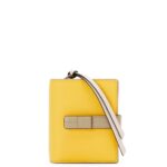 Loewe Women Compact zip wallet in soft grained calfskin 206XF1308 Yellow/Clay Green