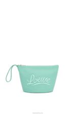 Loewe Women Cosmetic pouch in canvas and calfskin 206XF592 Fresh Mint