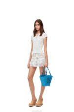 Loewe Women Crochet polo top in cotton 206XF874 White